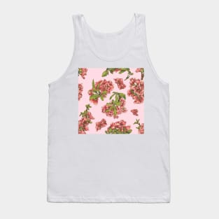 Watercolor quince branch on pink Tank Top